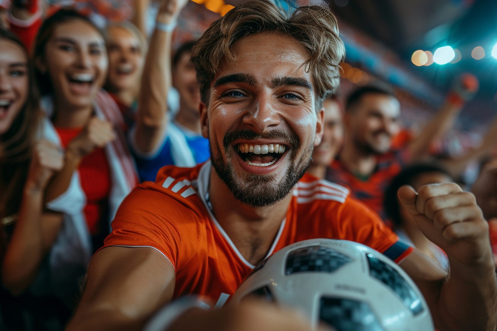 Soccer Fans Cheering Their Team Stadium Scaled